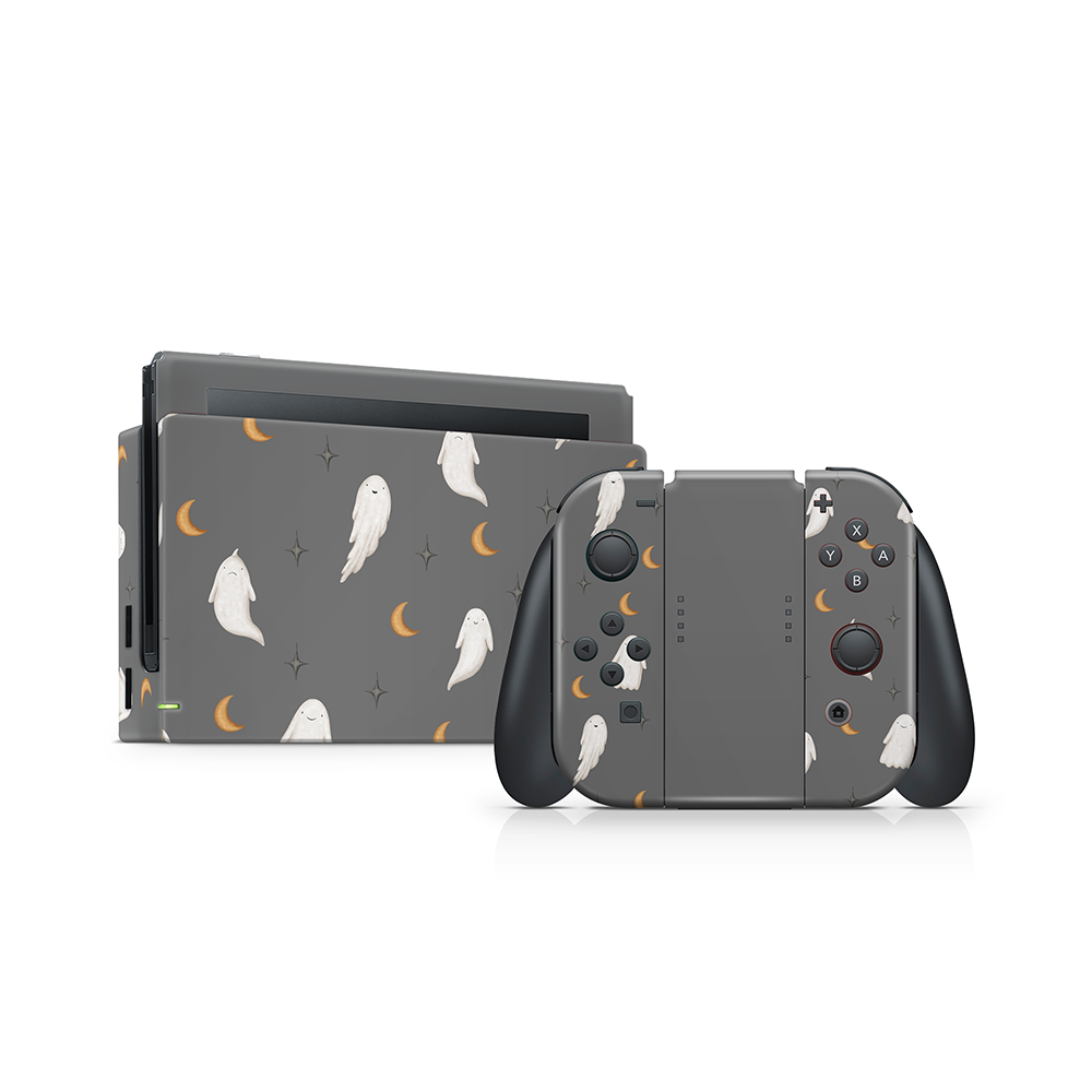 Haunting Wisps Grey Nintendo Switch Skin