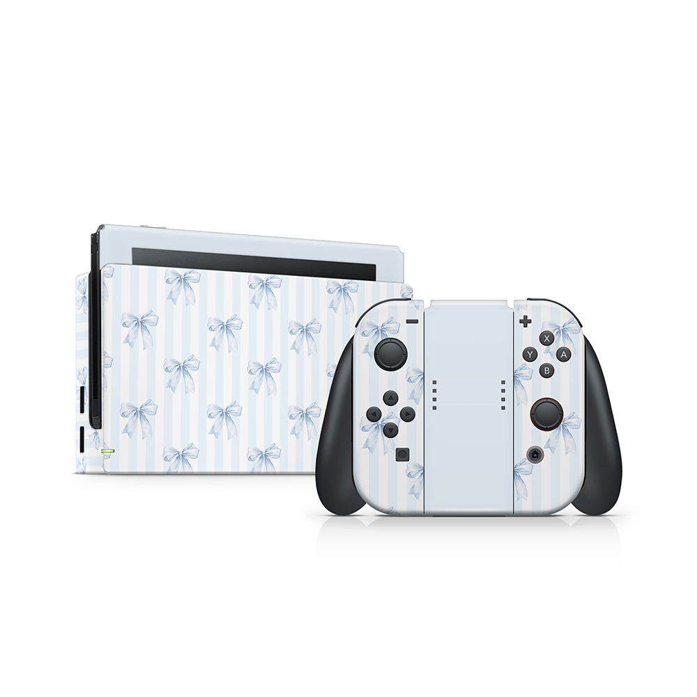 Sky Blue Bows Nintendo Switch Skin
