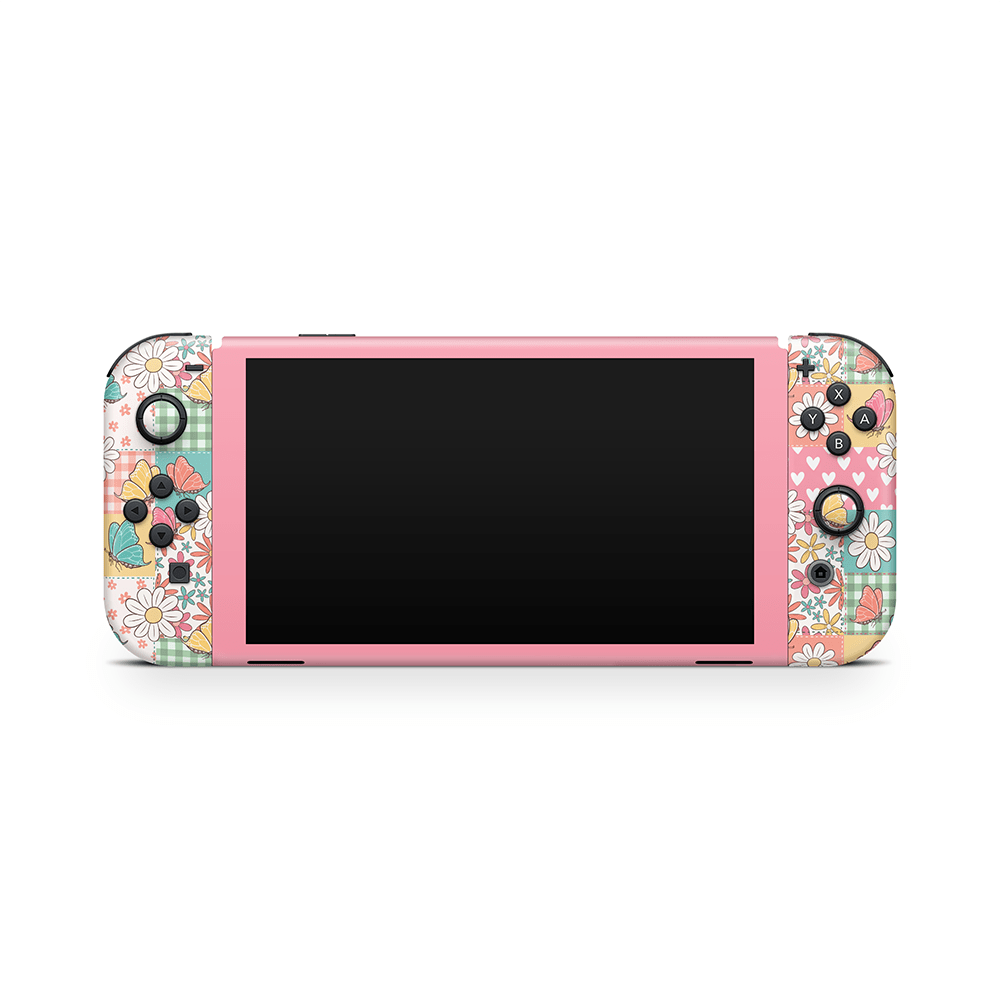 Butterfly Patchwork Nintendo Switch OLED Skin