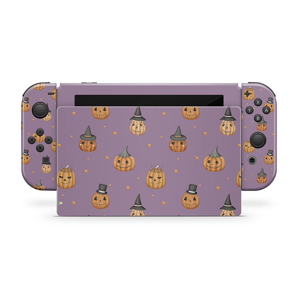 Wicked Pumpkins Purple Nintendo Switch Skin