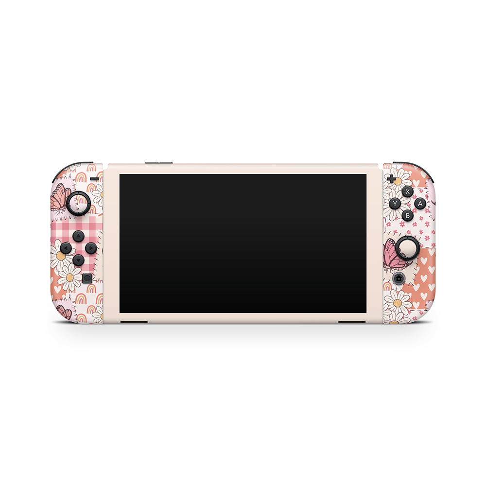 Blush Patchwork Nintendo Switch OLED Skin