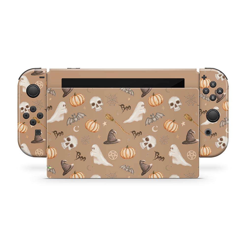 Spooky Things Orange Nintendo Switch Skin