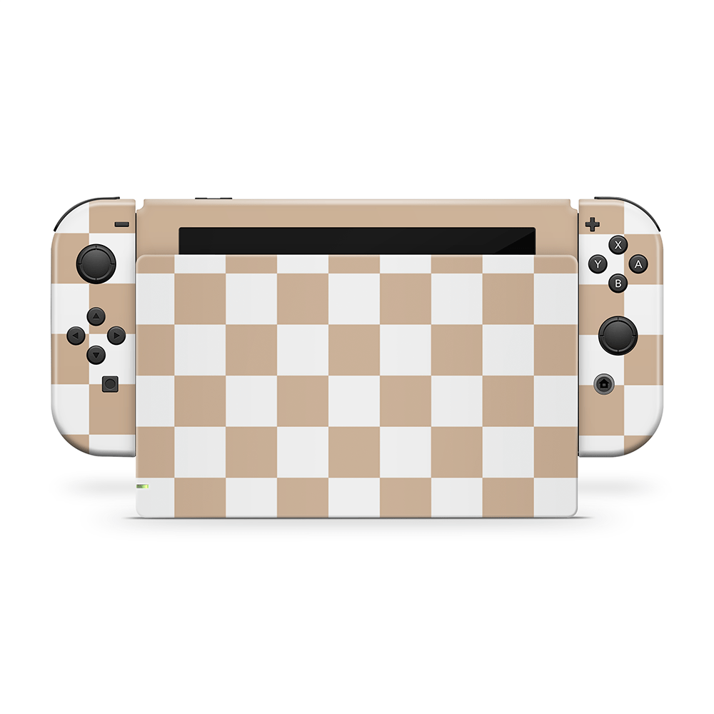 Espresso Checkered Nintendo Switch Skin