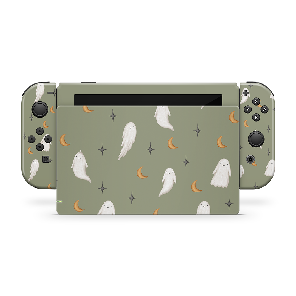 Haunting Wisps Green Nintendo Switch Skin