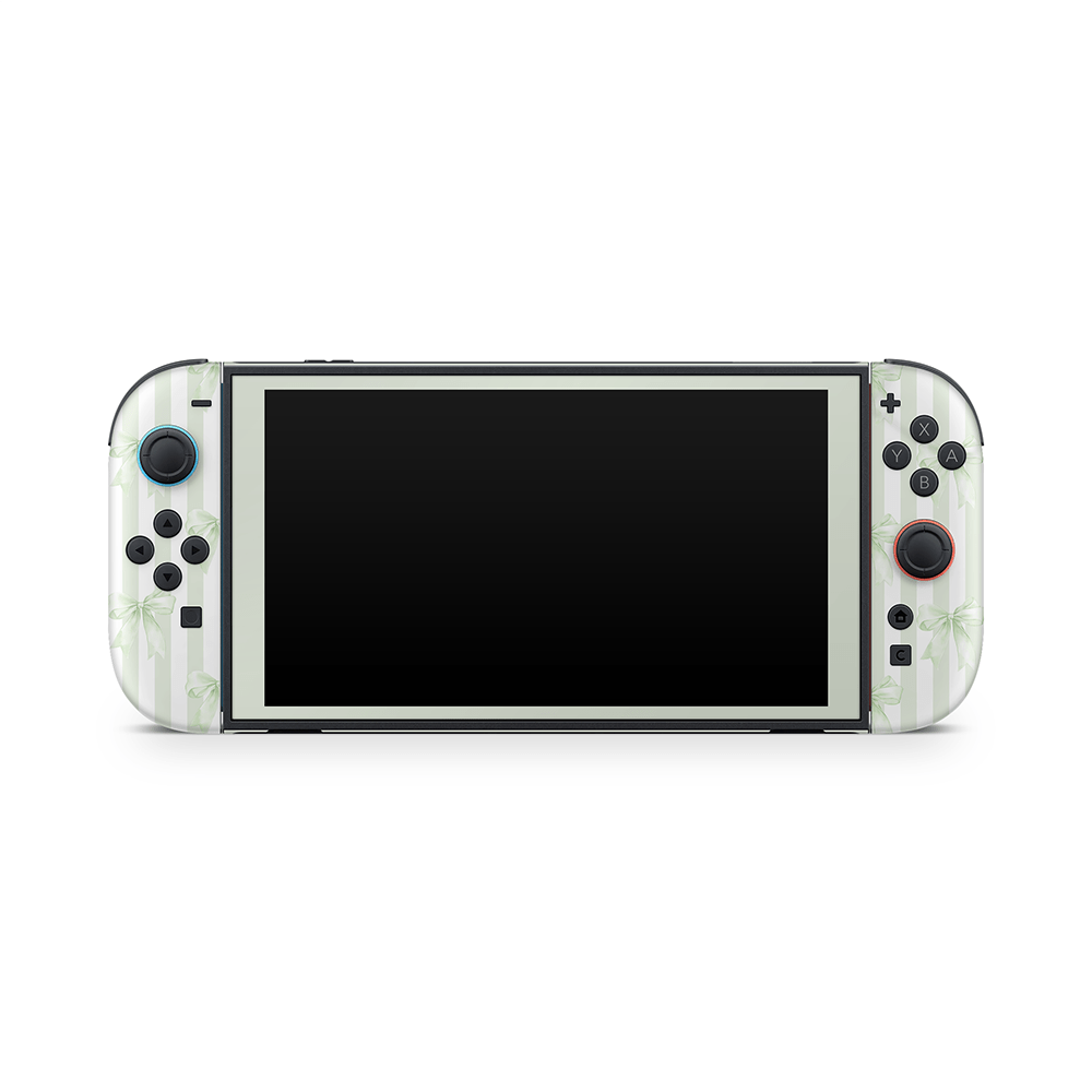 Soft Green Bows Nintendo Switch 2 Skin