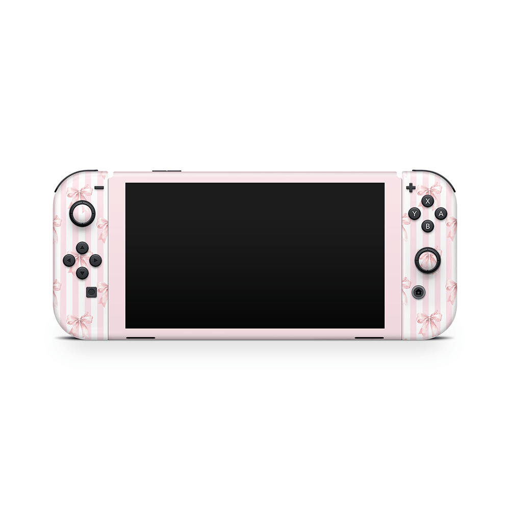 Blush Bows Nintendo Switch OLED Skin