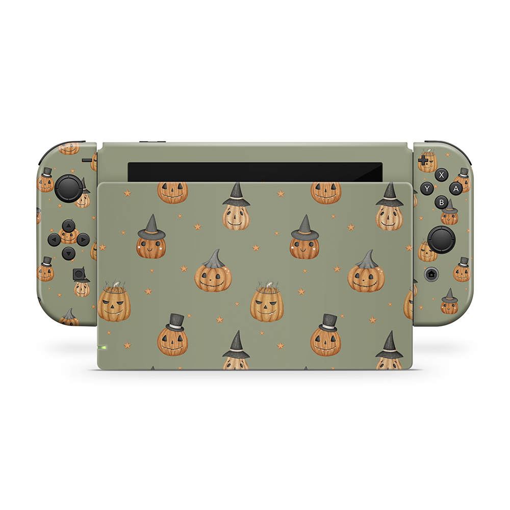 Wicked Pumpkins Green Nintendo Switch Skin