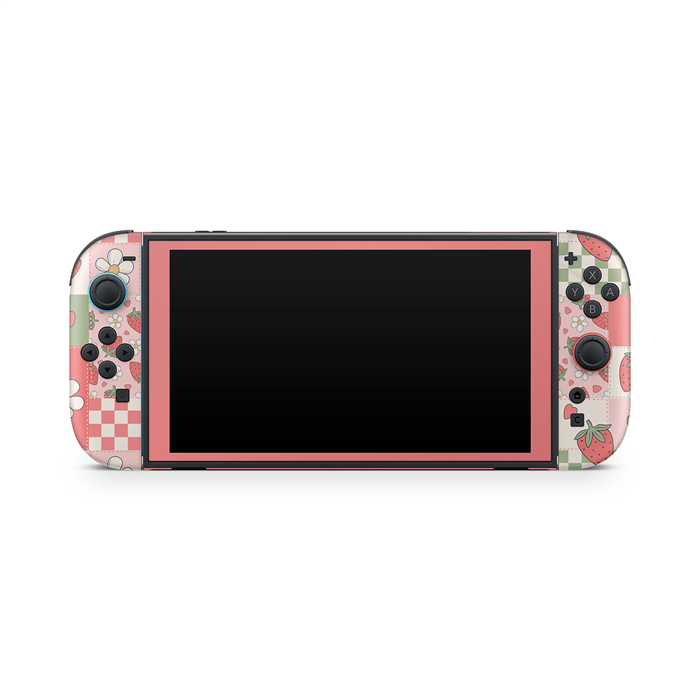 Strawberry Patchwork Nintendo Switch 2 Skin