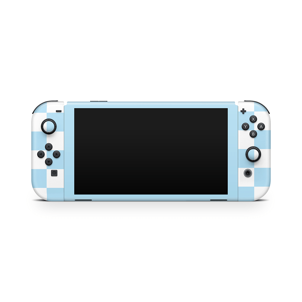 Blueberry Checkered Nintendo Switch OLED Skin