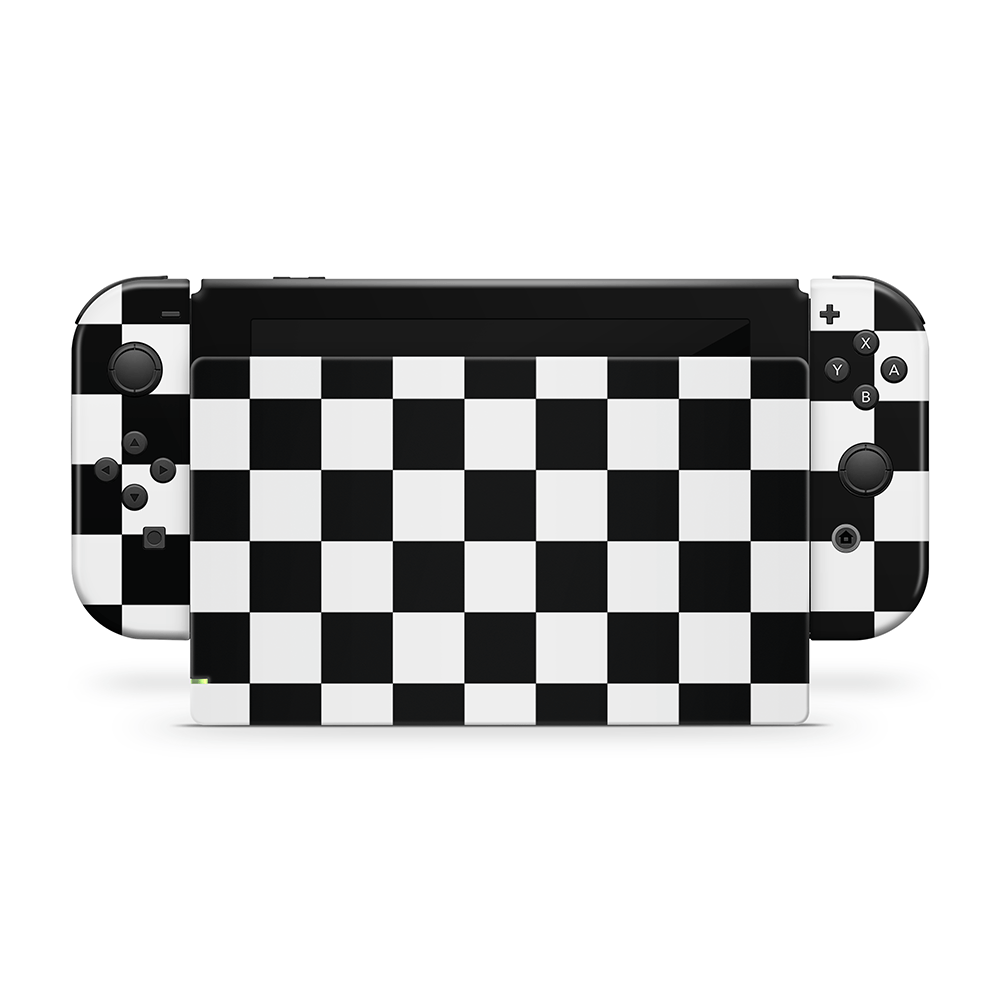 Black Checkered Nintendo Switch Skin