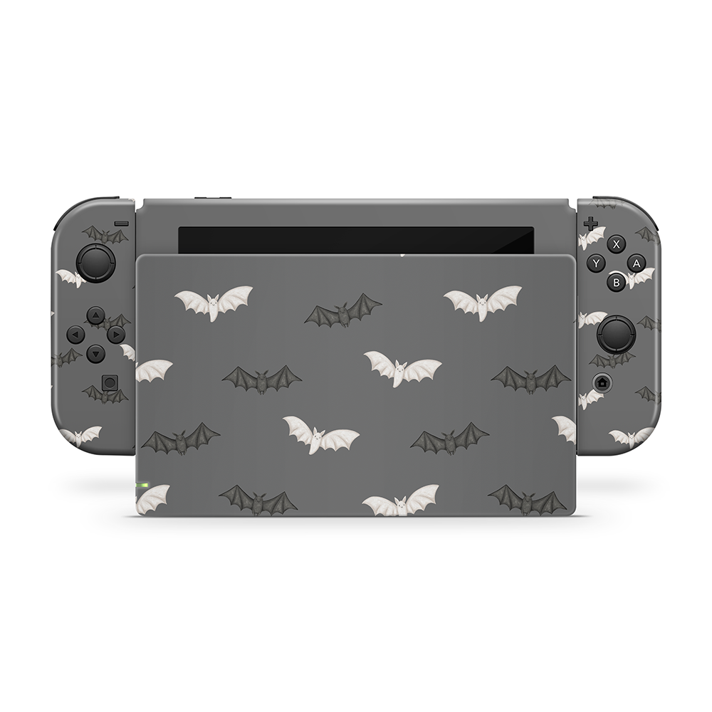 Phantom Bats Grey Nintendo Switch Skin