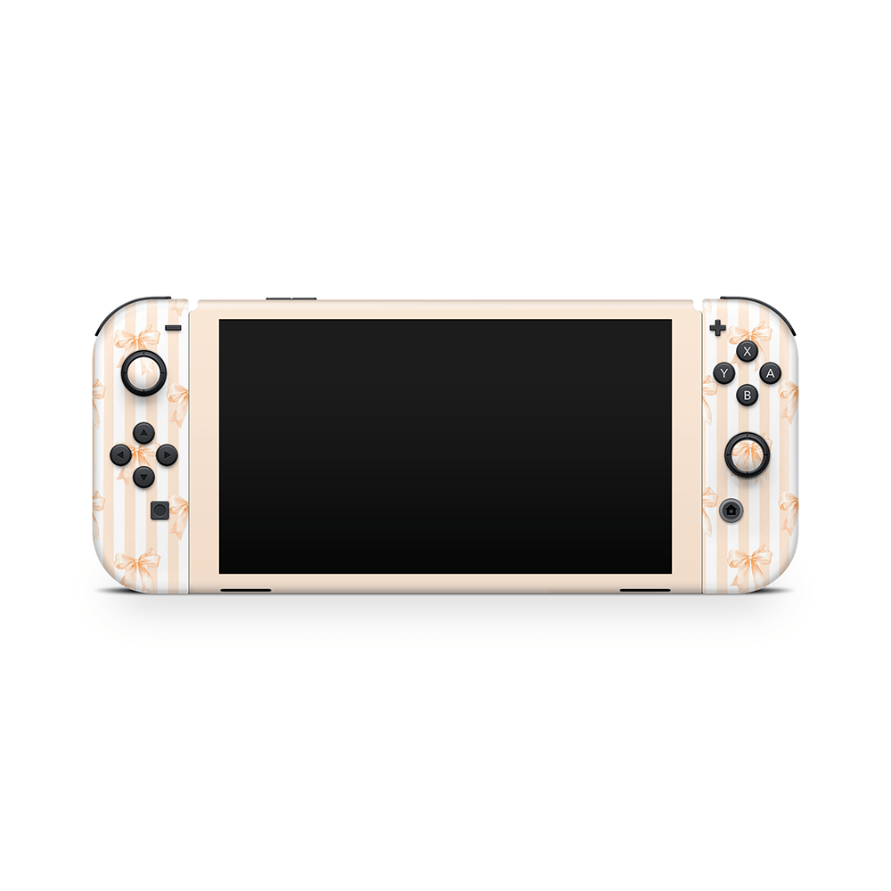 Apricot Bows Nintendo Switch OLED Skin