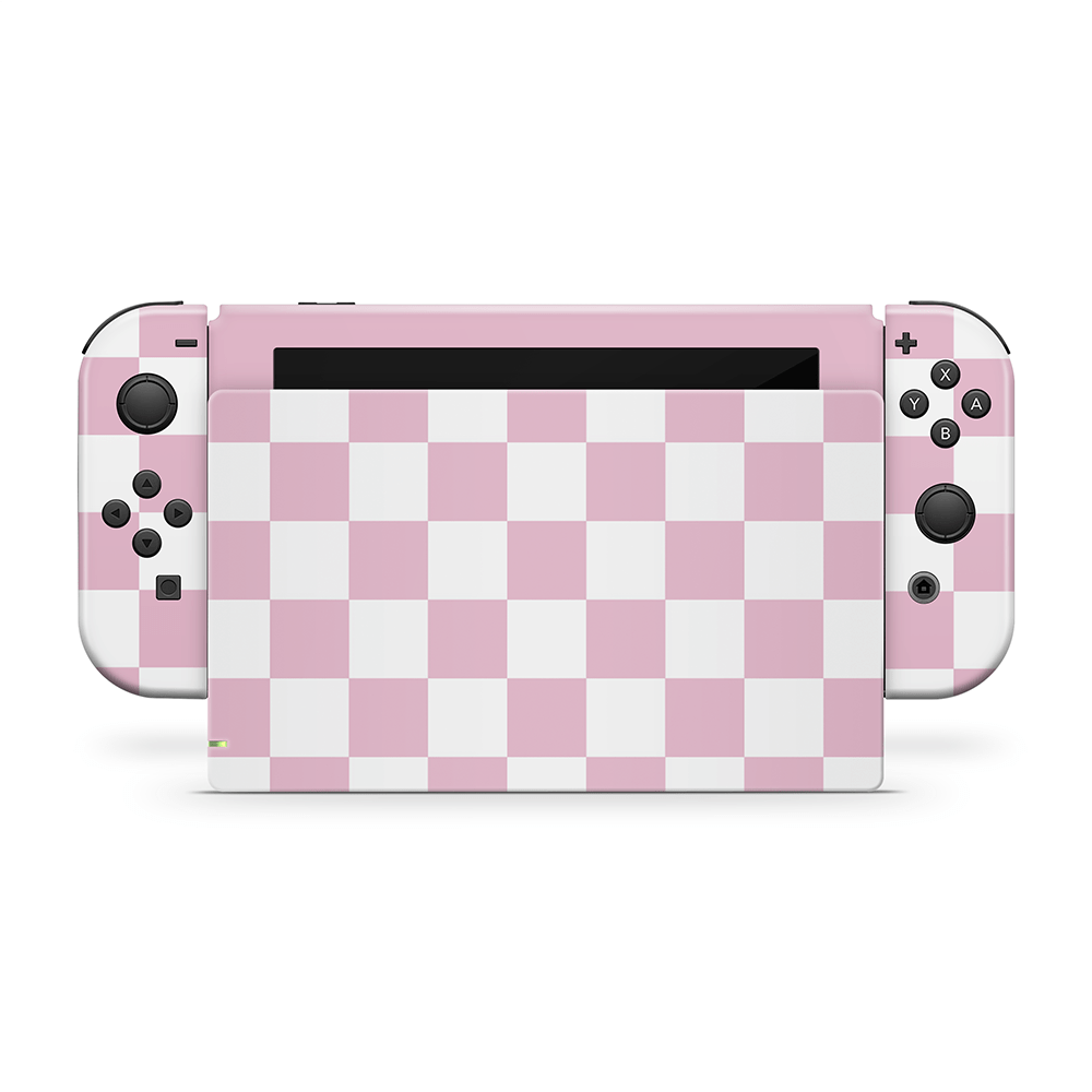 Rose Checkered Nintendo Switch Skin