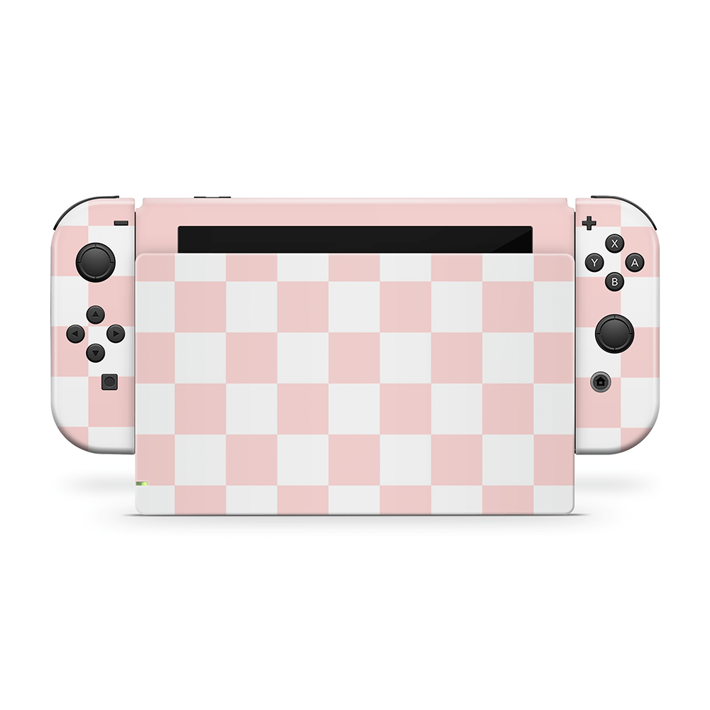 Pink Checkered Nintendo Switch Skin