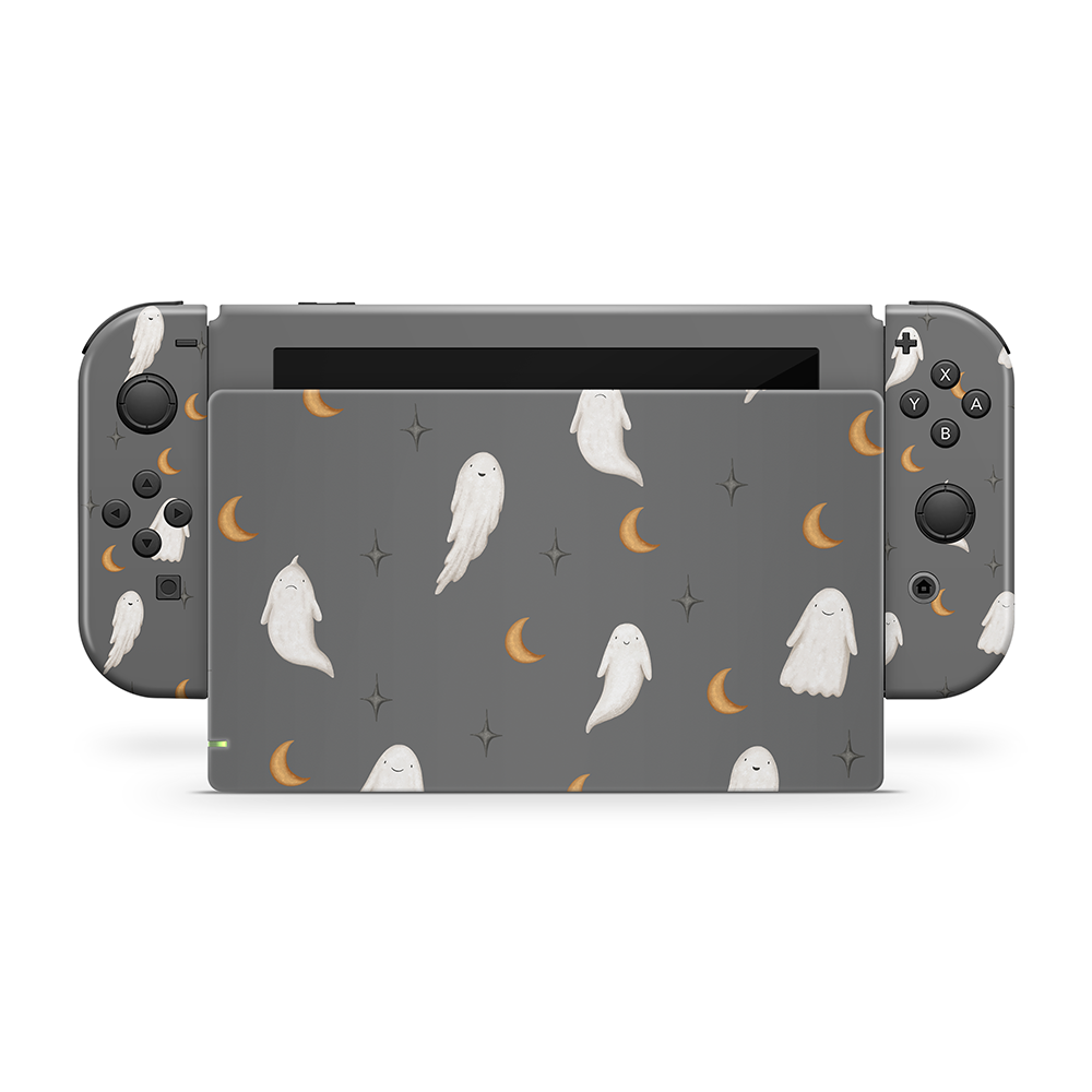 Haunting Wisps Grey Nintendo Switch Skin