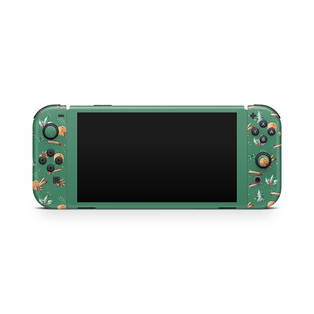 Cozy Spices Green Nintendo Switch OLED Skin