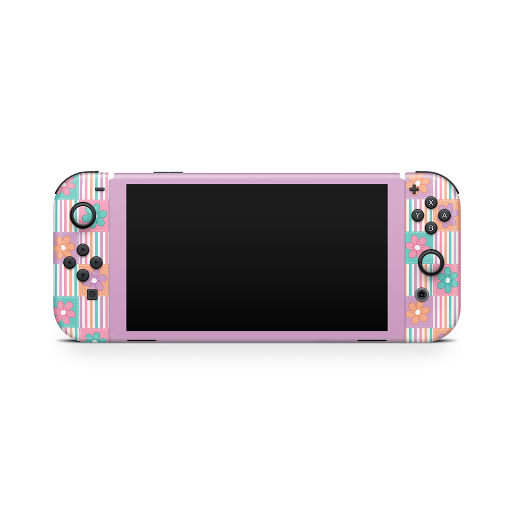 Daisy Patchwork Nintendo Switch OLED Skin