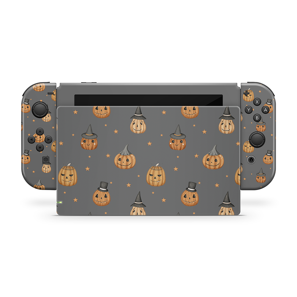 Wicked Pumpkins Grey Nintendo Switch Skin