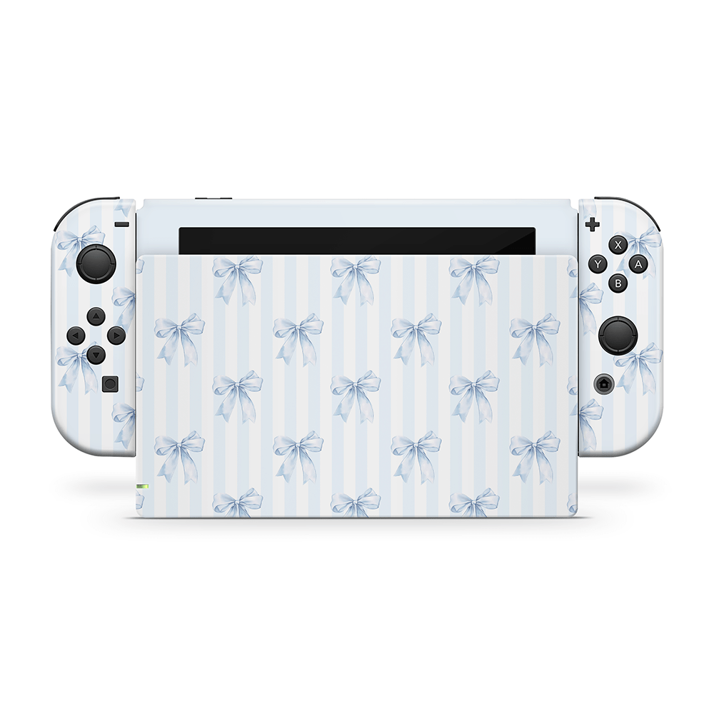Sky Blue Bows Nintendo Switch Skin