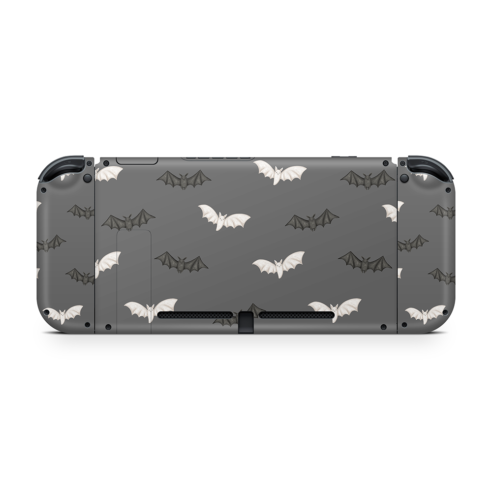 Phantom Bats Grey Nintendo Switch Skin