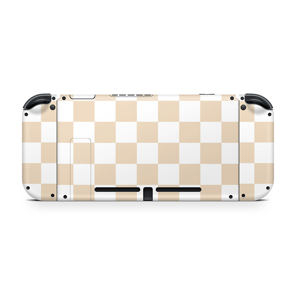 Latte Checkered Nintendo Switch Skin