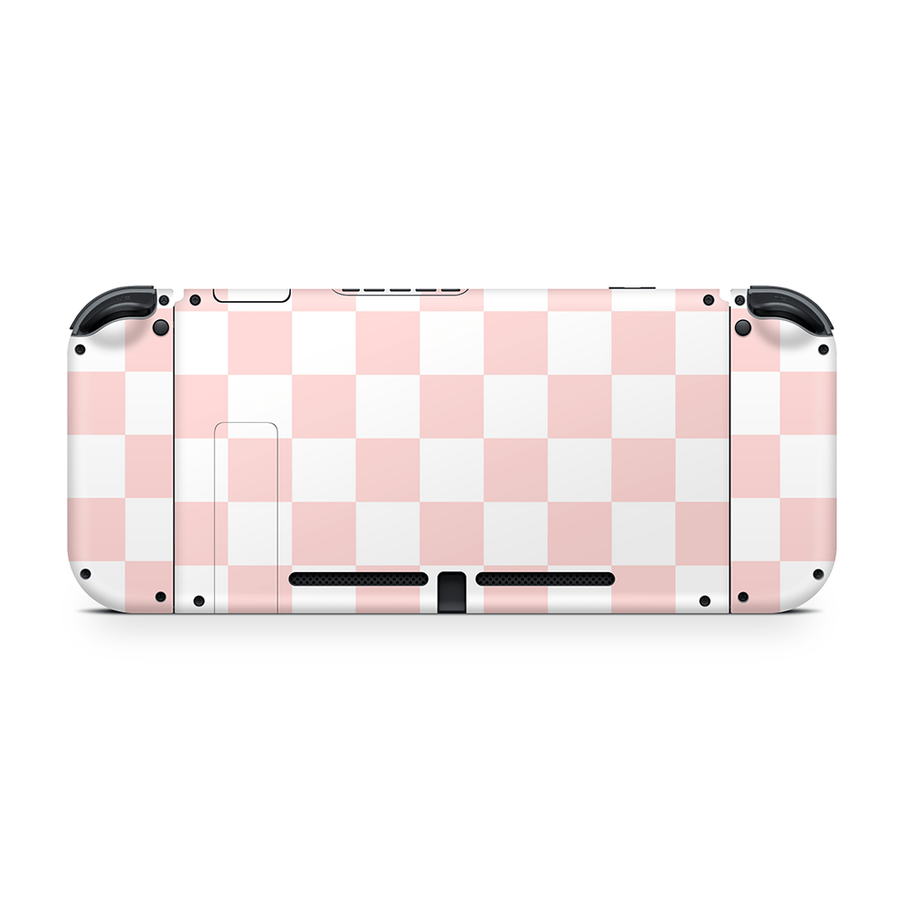 Pink Checkered Nintendo Switch Skin