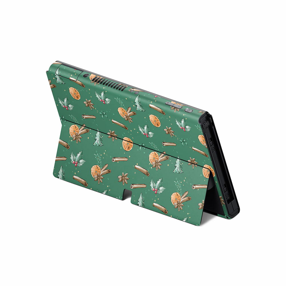 Cozy Spices Green Nintendo Switch OLED Skin