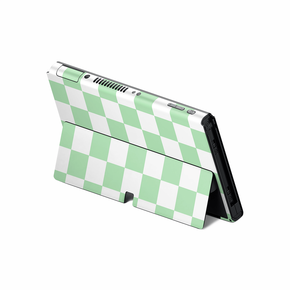 Matcha Checkered Nintendo Switch OLED Skin