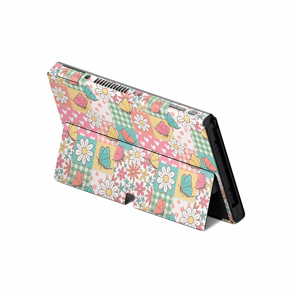 Butterfly Patchwork Nintendo Switch OLED Skin