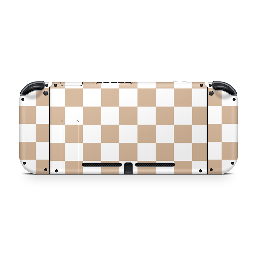 Espresso Checkered Nintendo Switch Skin