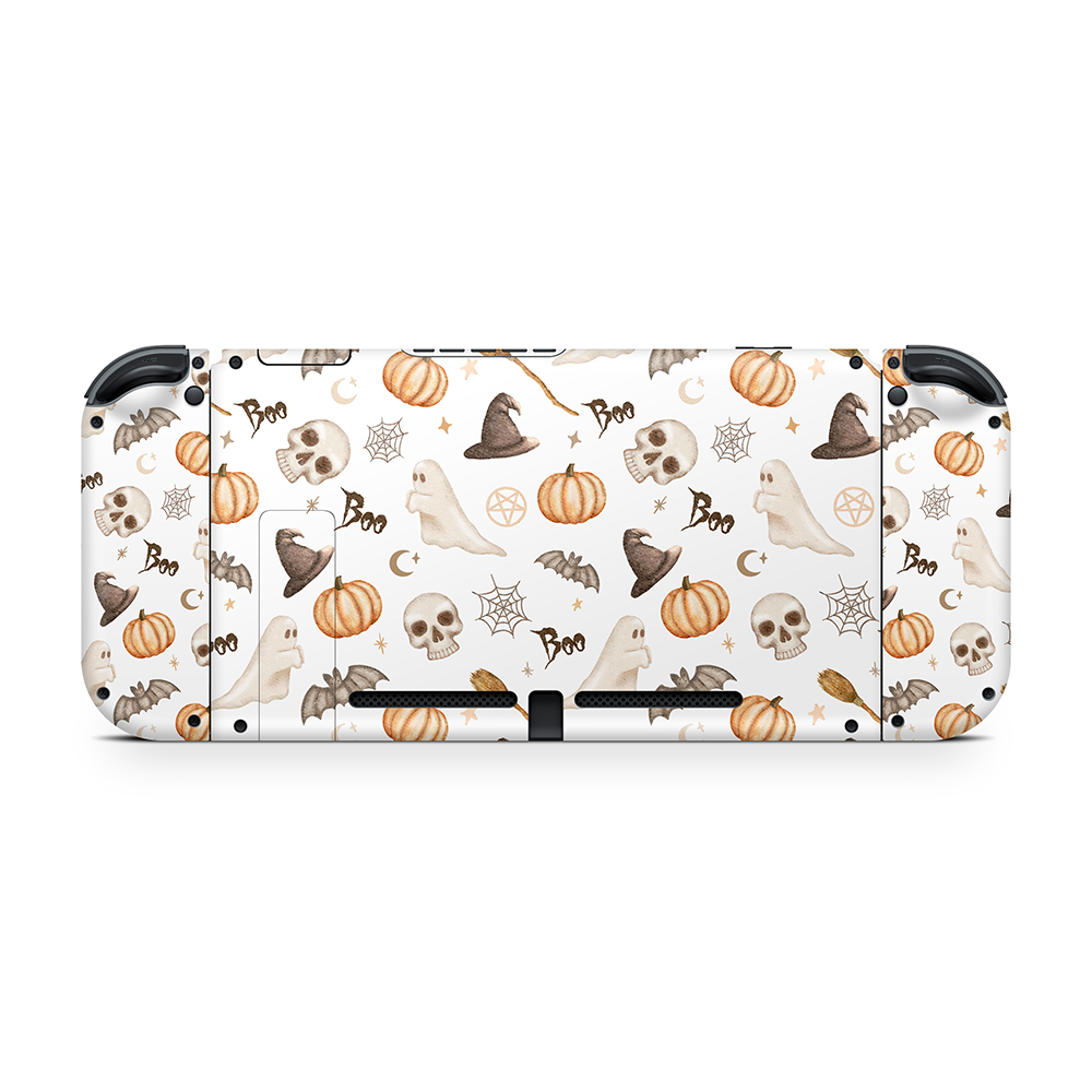 Spooky Things White Nintendo Switch Skin