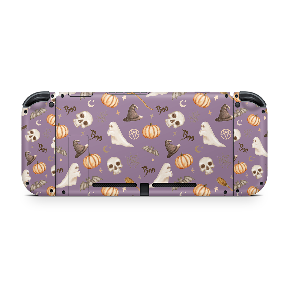 Spooky Things Purple Nintendo Switch Skin