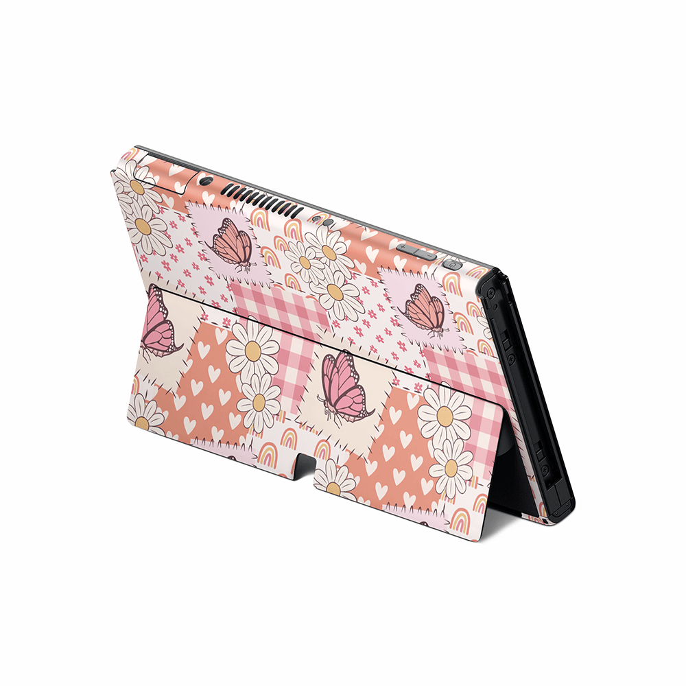 Blush Patchwork Nintendo Switch OLED Skin