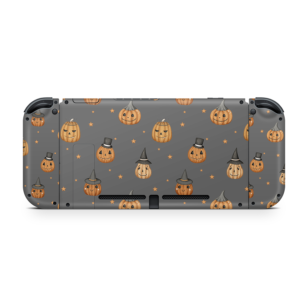 Wicked Pumpkins Grey Nintendo Switch Skin