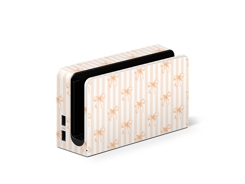 Apricot Bows Nintendo Switch OLED Skin