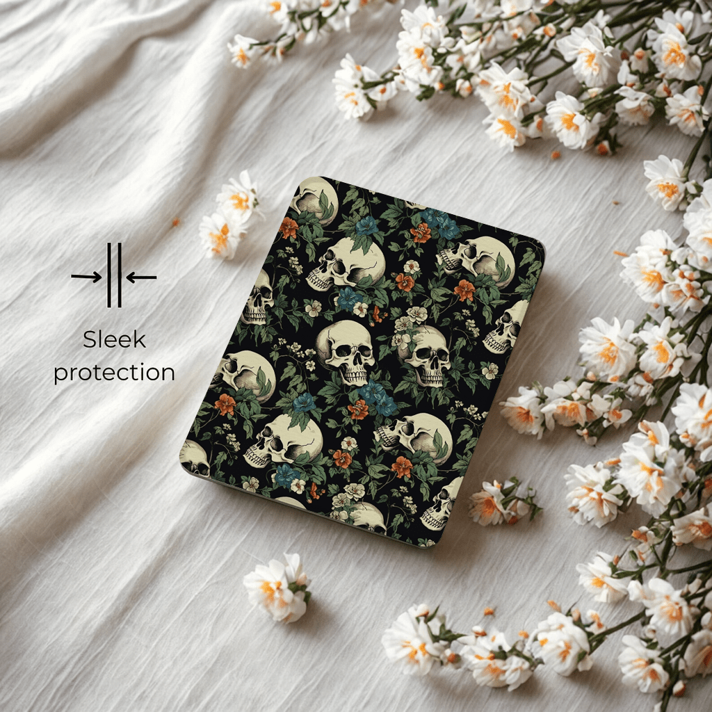 Garden of Skulls Kindle Case | Built in Hand Strap & Back Magnets