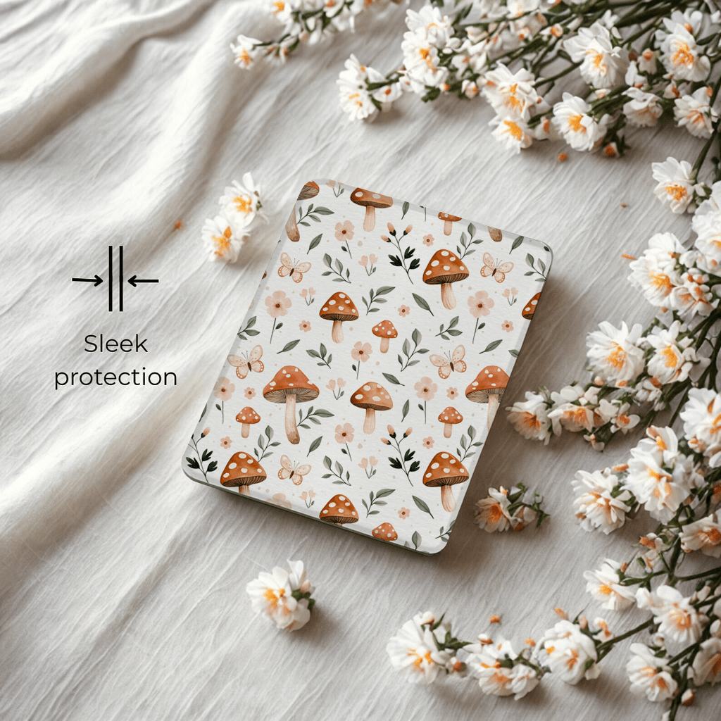 Spring Mushies Kindle Case | Built in Hand Strap & Back Magnets