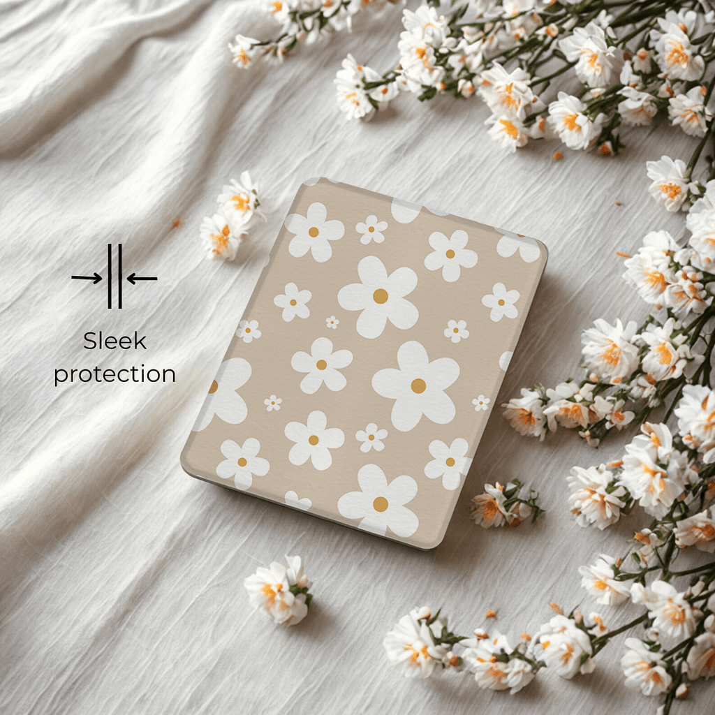 Simply Daisy Kindle Case | Built in Hand Strap & Back Magnets