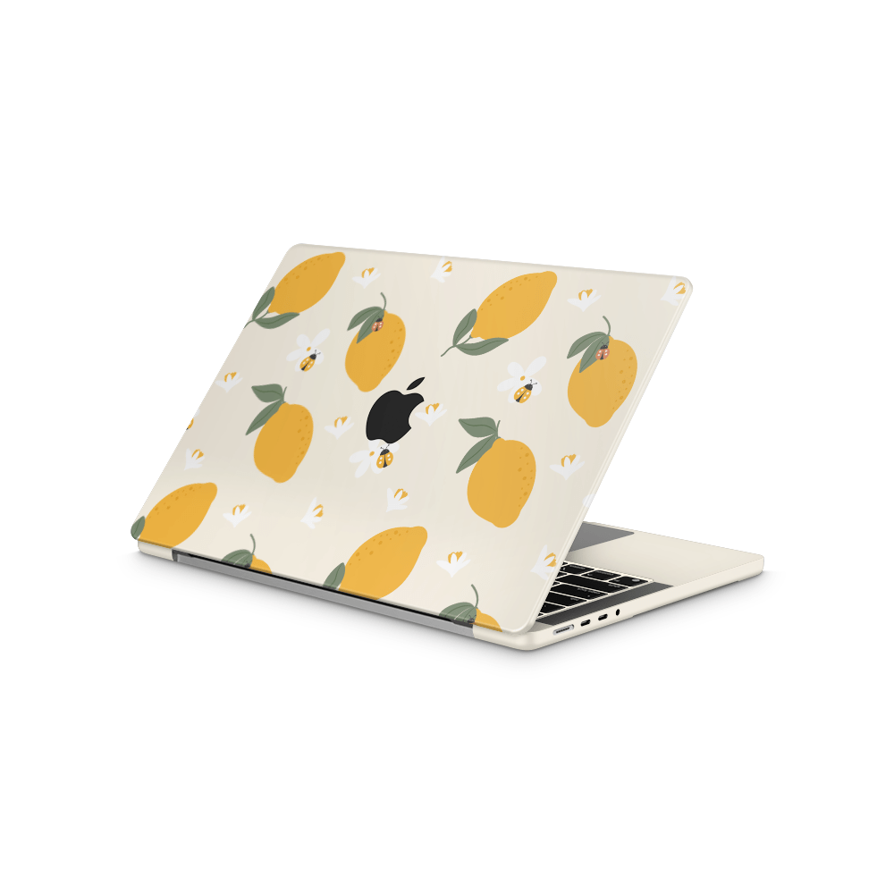 Zesty Lemons Beige Apple MacBook Skins