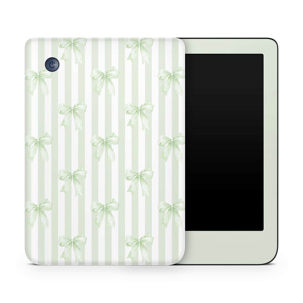 Soft Green Bows Kobo Skins