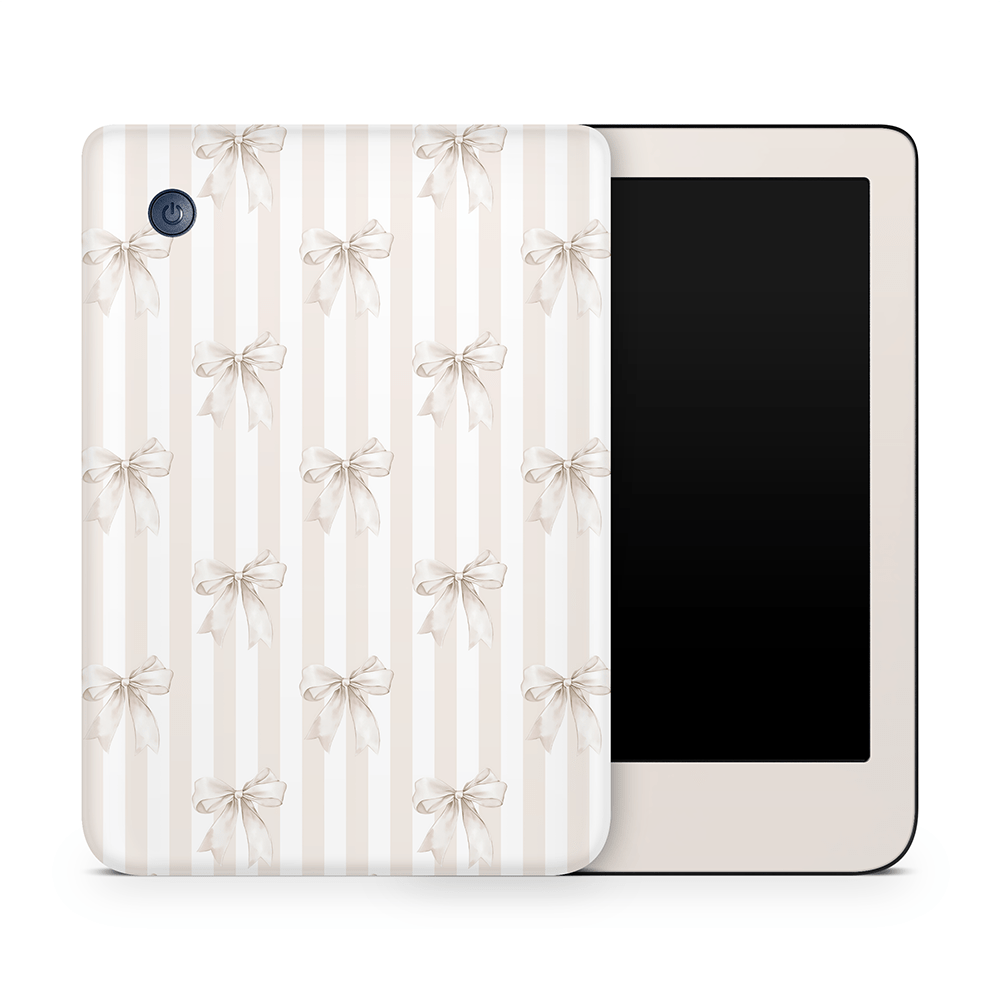 Beige Linen Bows Kobo Skins