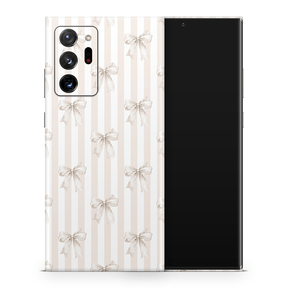Beige Linen Bows Samsung Galaxy Note Skins