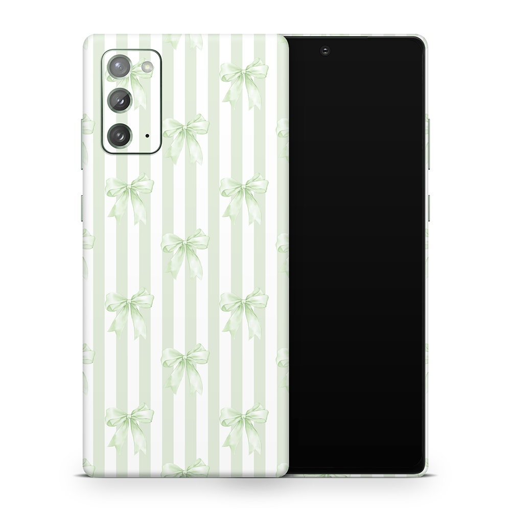 Soft Green Bows Samsung Galaxy Note Skins
