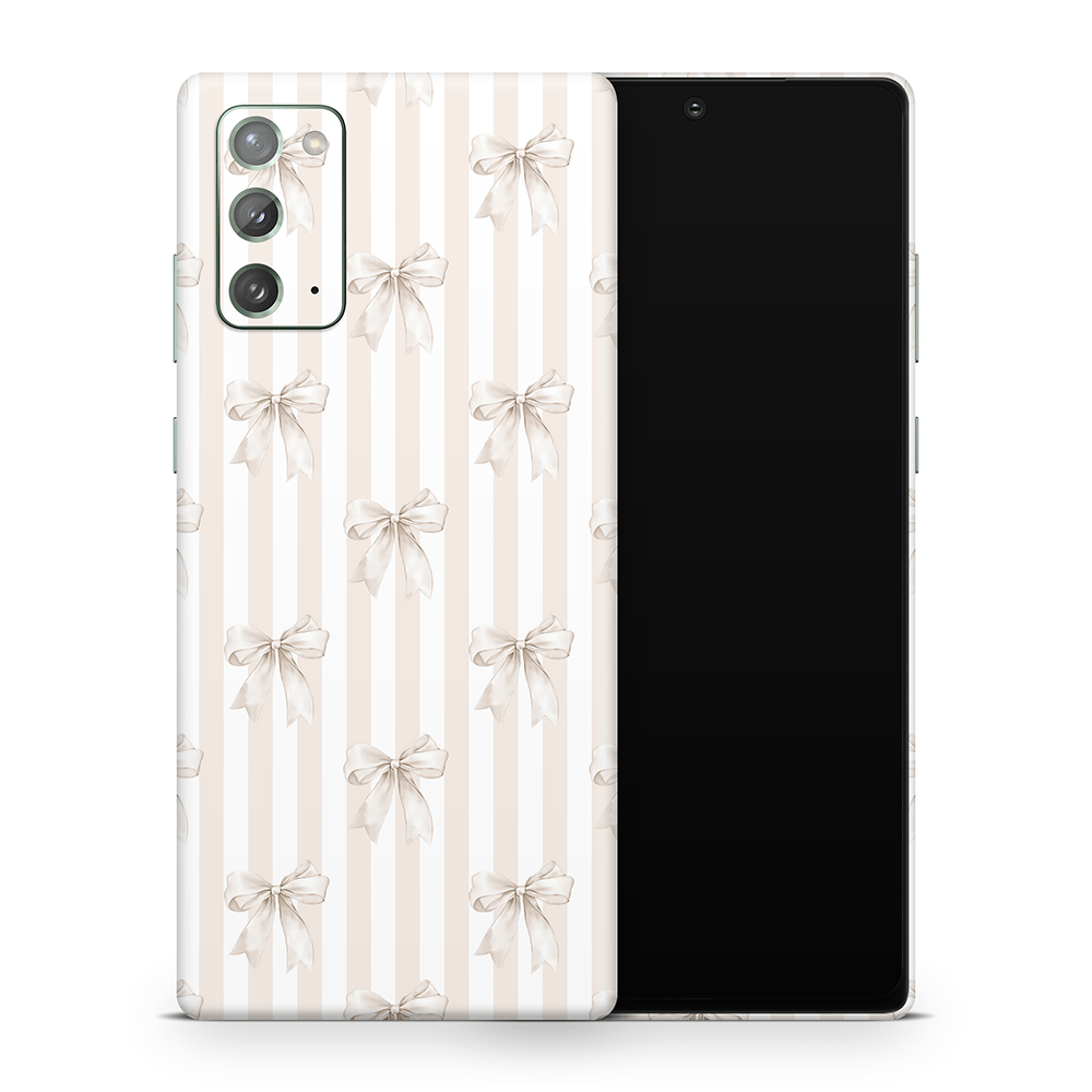 Beige Linen Bows Samsung Galaxy Note Skins