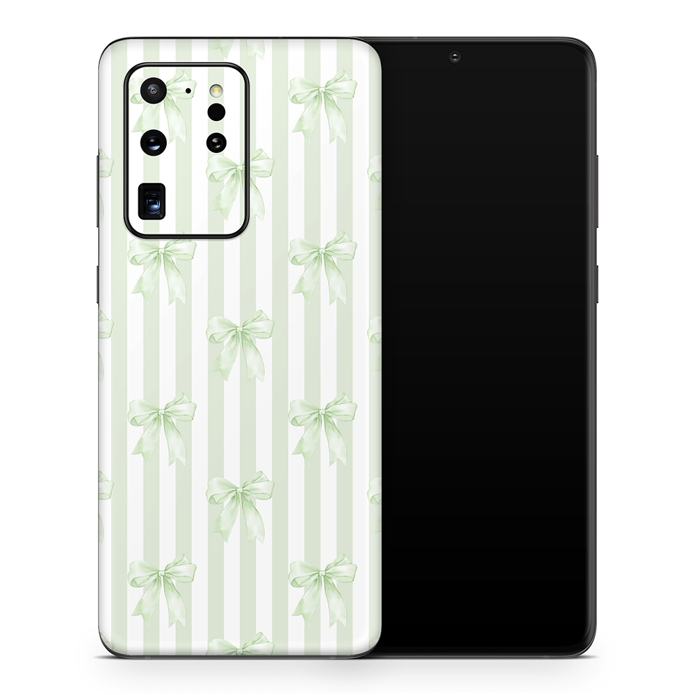 Soft Green Bows Samsung Galaxy S Skins