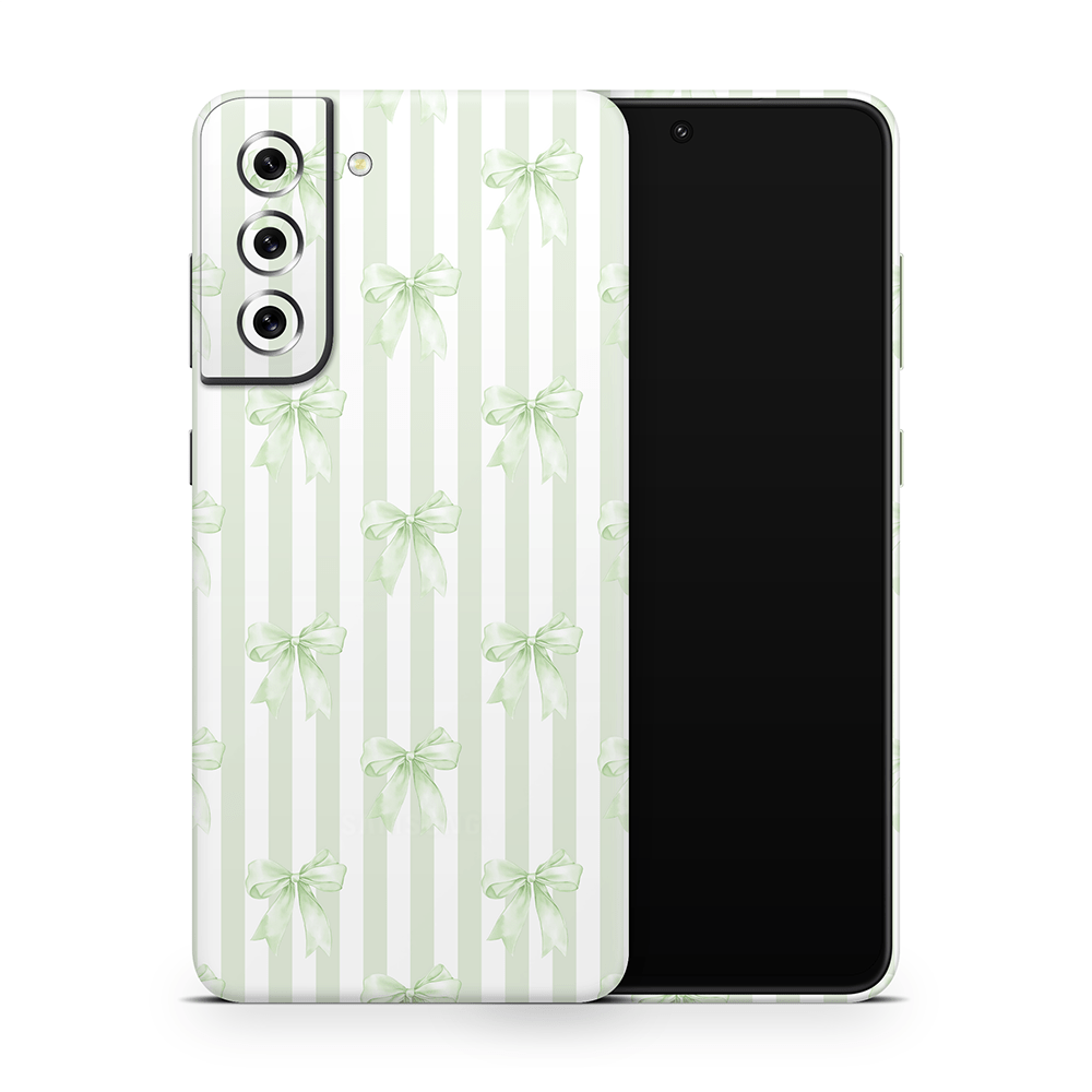 Soft Green Bows Samsung Galaxy S Skins