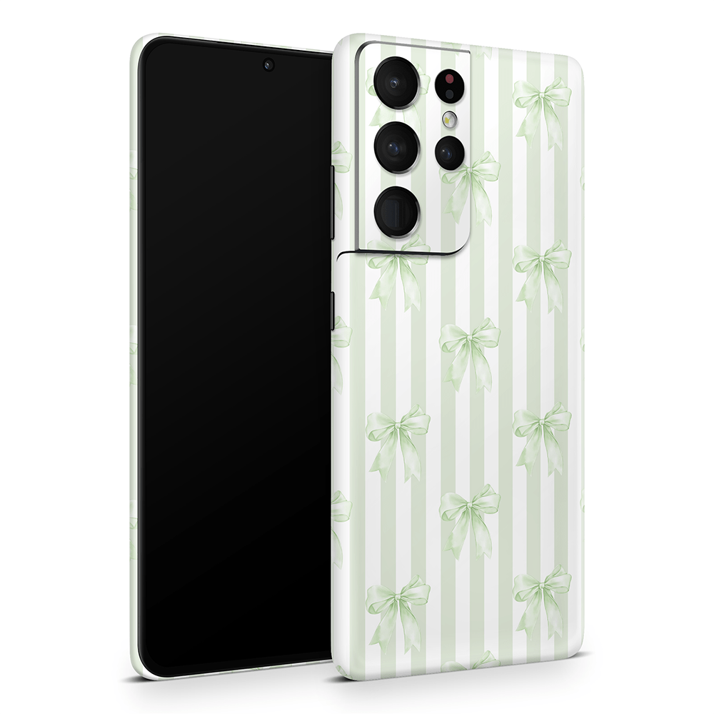 Soft Green Bows Samsung Galaxy S Skins