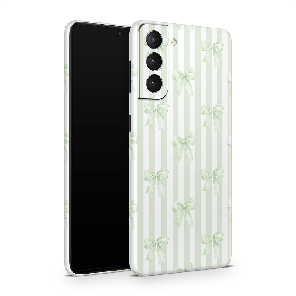 Soft Green Bows Samsung Galaxy S Skins