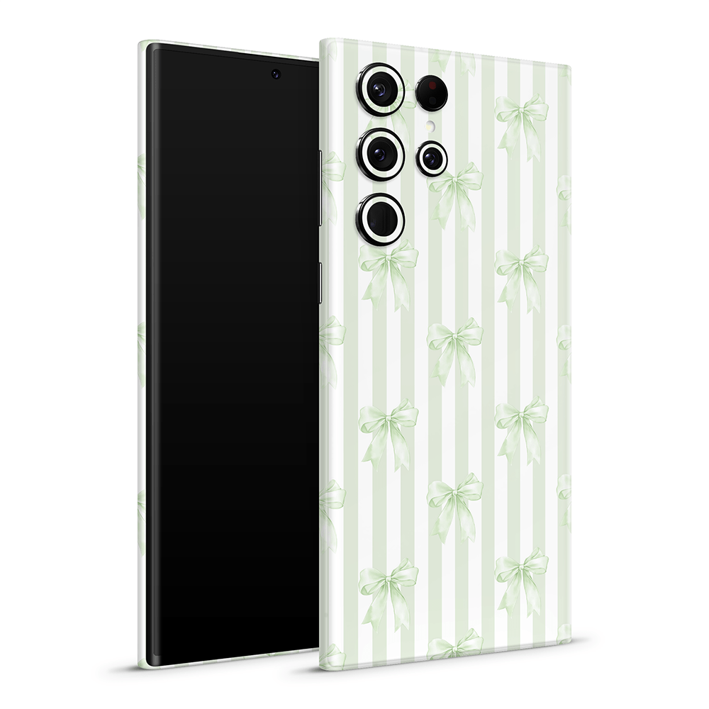 Soft Green Bows Samsung Galaxy S Skins