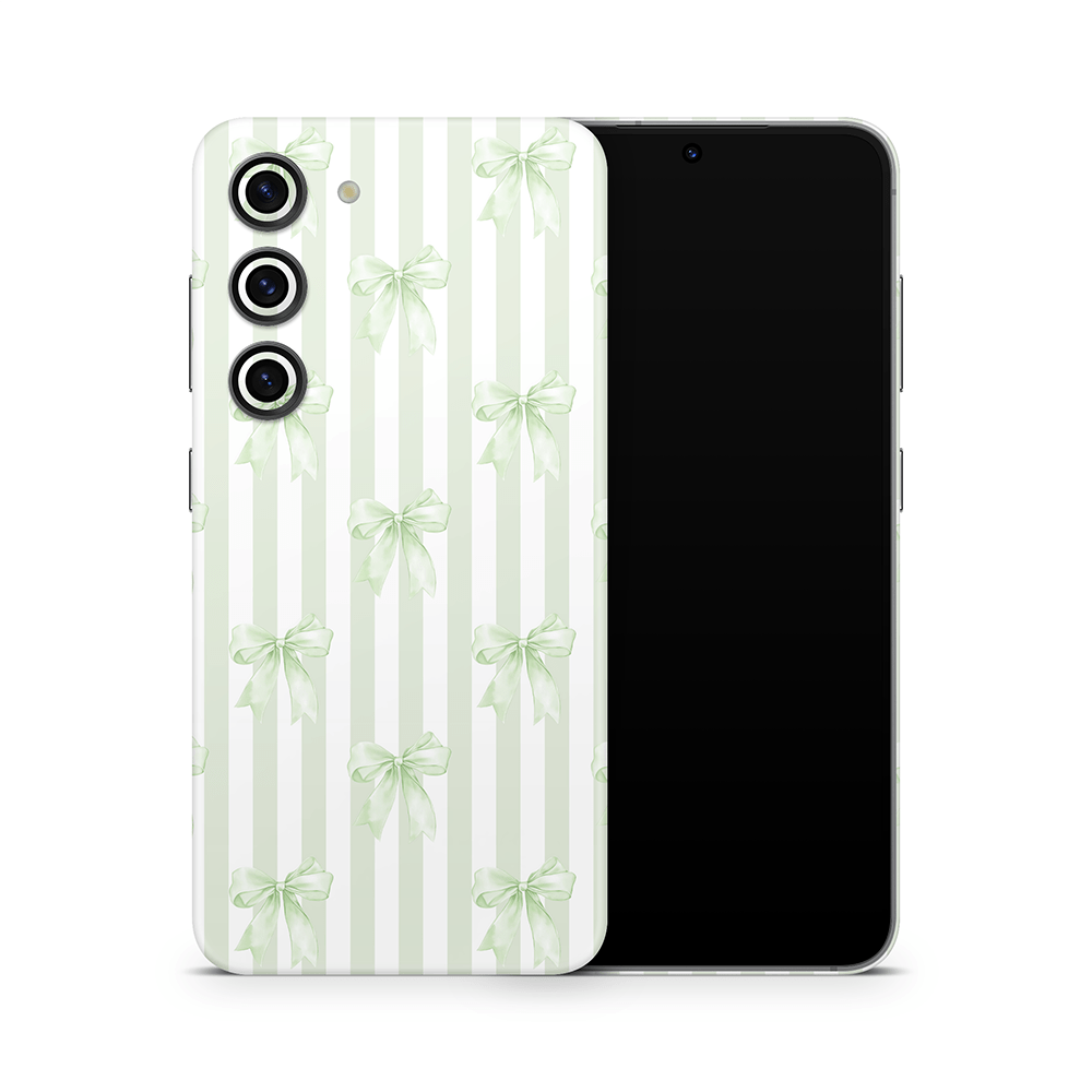 Soft Green Bows Samsung Galaxy S Skins